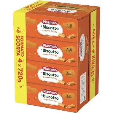 Plasmon Biscotti per Bambini 4x720g con 9 Vitamine