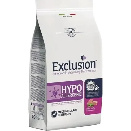 Exclusion Hypoallergenic Medium/Large Maiale & Piselli