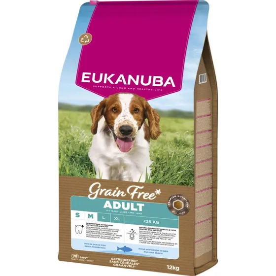 Eukanuba Grain Free Adult Small & Medium Pesce 12 kg