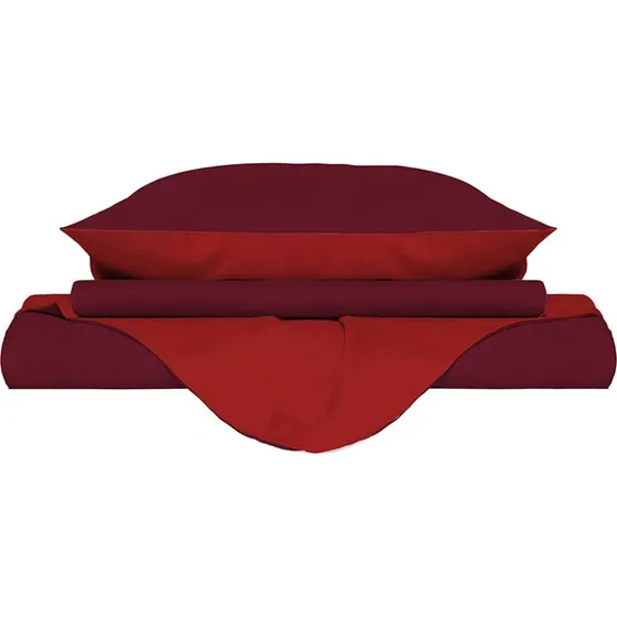 Lanificio Italia Copripiumino Doubleface Rosso/Bordeaux