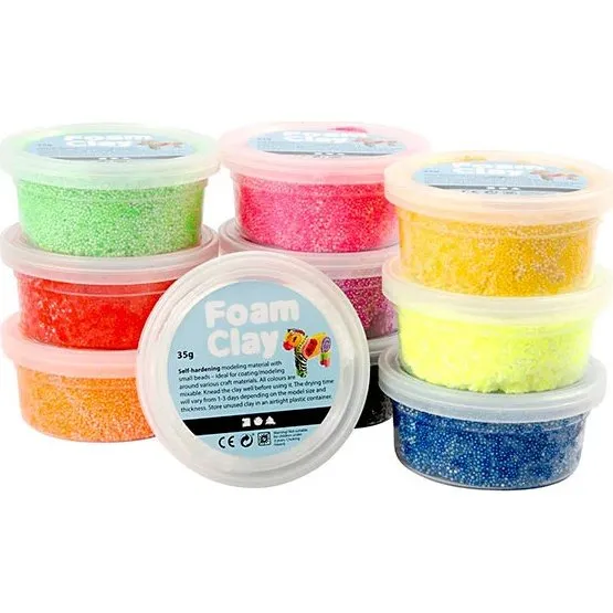 Foam Clay – 10 Colori Pasta Modellabile Autoindurente 35g