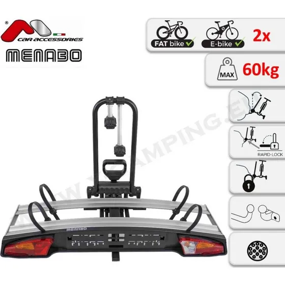 MENABO ALCOR 2 Portabici 2 Biciclette Gancio di Traino