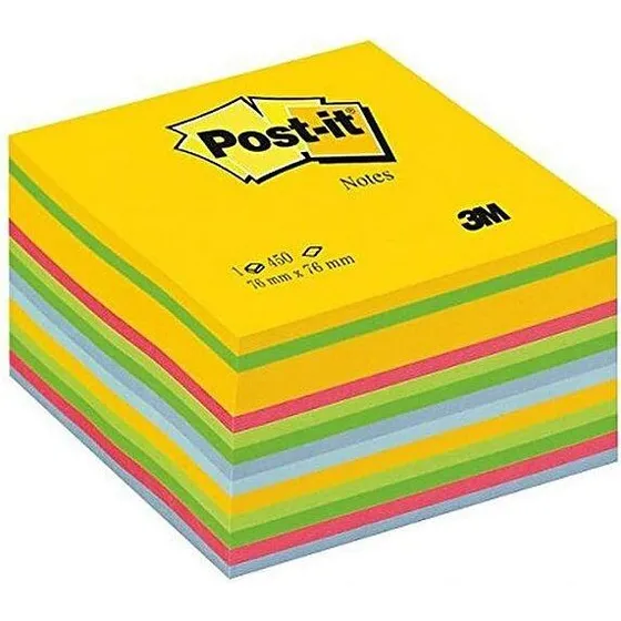 Post-it Cubi Neon 76x76 mm - 450 fogli, colori assortiti