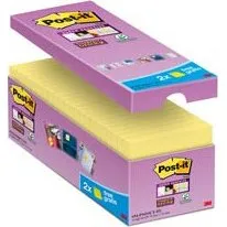 3M Post-it Super Sticky Notes 76x76 mm Giallo, 16 blocchetti da 90 fogli