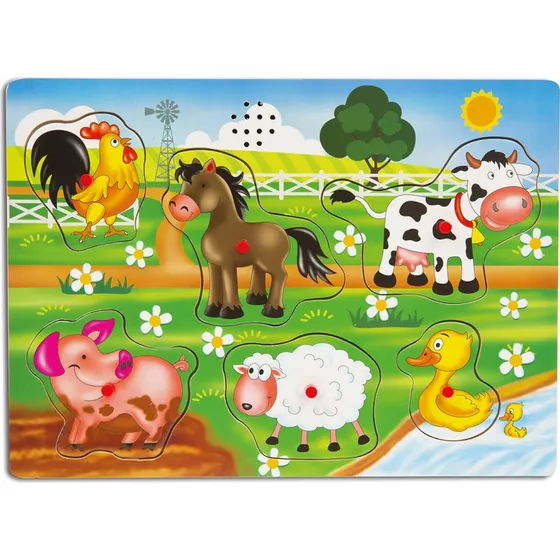 Trudi Puzzle Sonoro in Legno Veicoli +12Mesi