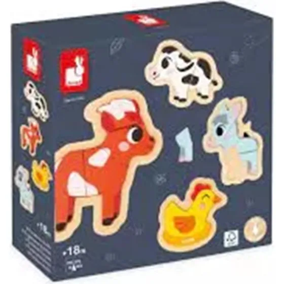 Janod 4 Puzzle Evolutivi Fattoria