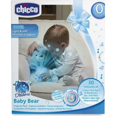 Chicco Baby Bear Azzurro - Orsetto Proiettore con Luce Notturna