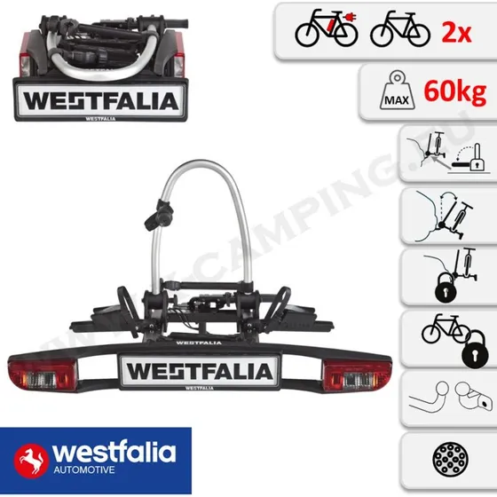 Westfalia BC60 Portabici per Gancio di Traino