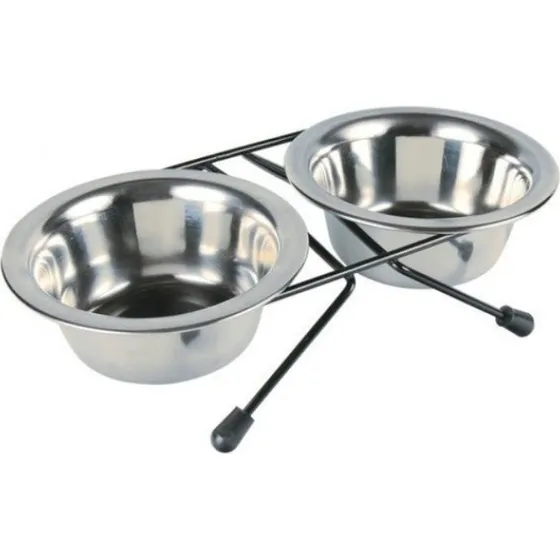 Trixie Portaciotole Acciaio Inox 2×1,8 L