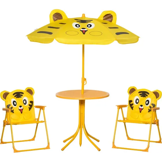 Outsunny Set Bambini 4 pz Giallo
