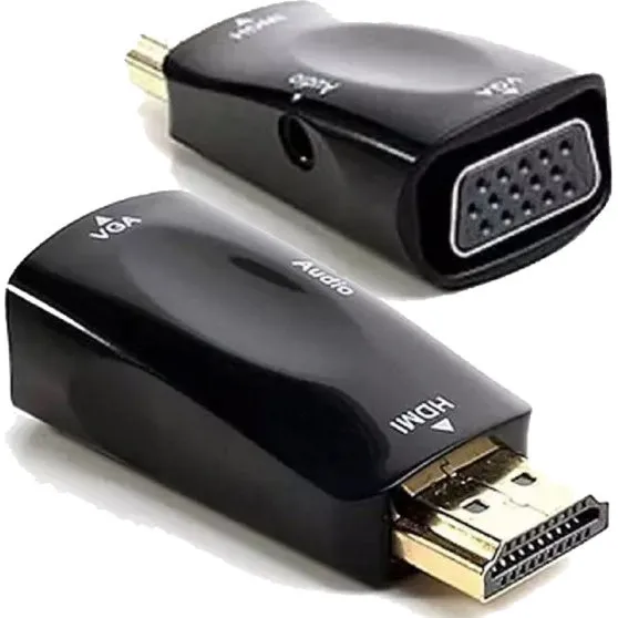 Adattatore HDMI/VGA Nero con Uscita Audio 3,5mm