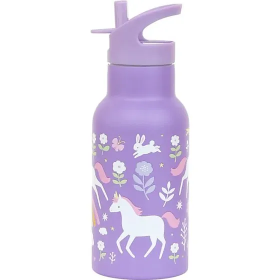 A Little Lovely Company - Bottiglia Acqua 350ml Lilla Unicorni