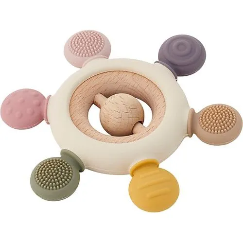 TickiT Massaggiagengive con Sonaglio - Terra - Silicone e Legno