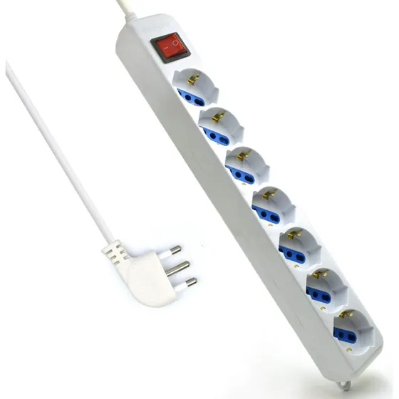 Ewent EW3927 Multipresa 7 prese Bianco