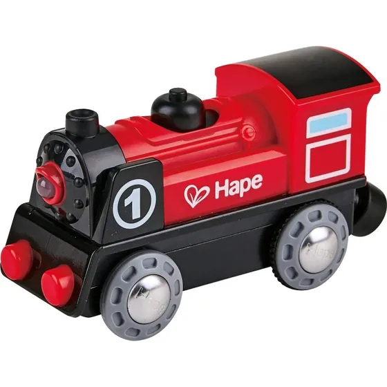 Hape Locomotiva a Batteria Rosso e Nero