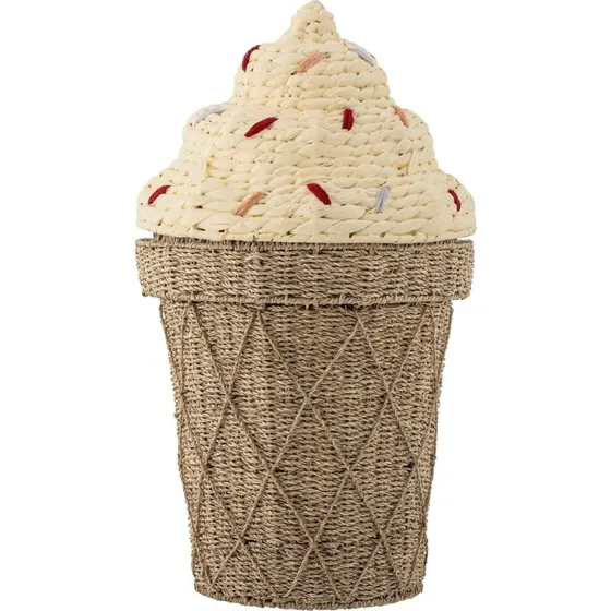 Bloomingville Cestino Cillie con coperchio Nature