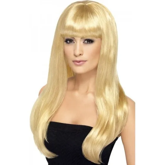 Blonde Schönheit Leyla Parrucca Liscia con Frangia