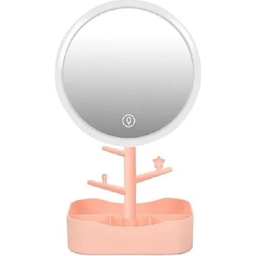 Specchio Trucco LED Ricaricabile con Portagioielli