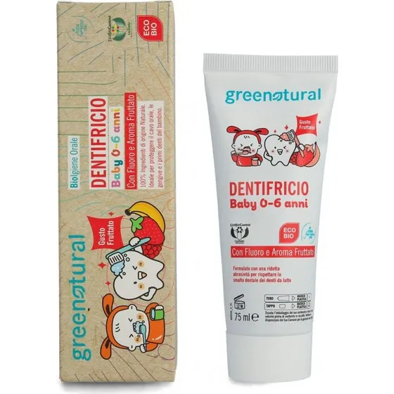 Greenatural Dentifricio Baby 0-6 anni con Fluoro