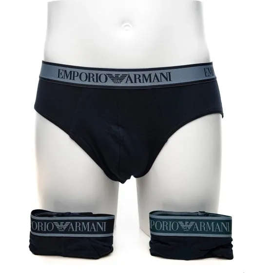 Slip Emporio Armani 3 Pack Cotone Elasticizzato Blu Marina
