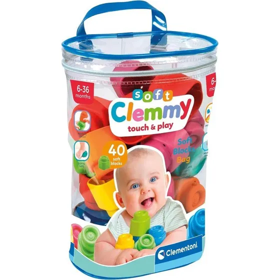 Clementoni Soft Clemmy Sacca 40 Pezzi Mattoncini Morbidi