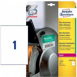 Avery Etichette PE Bianche 210x297mm L7917-10