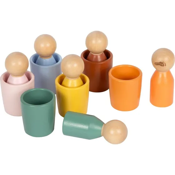 Montessori Bicchieri con Figure in Legno FSC