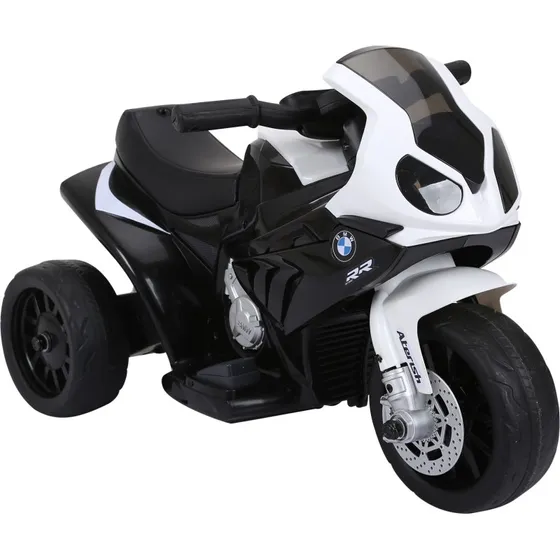 HOMCOM Moto Elettrica per Bambini 6V, 3 Ruote, Bianco Nera, Max 20kg