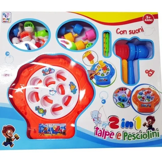 Colpisci Talpa Pesca Pazza 2in1 8 Pesci Gioco Tavolo Bambini