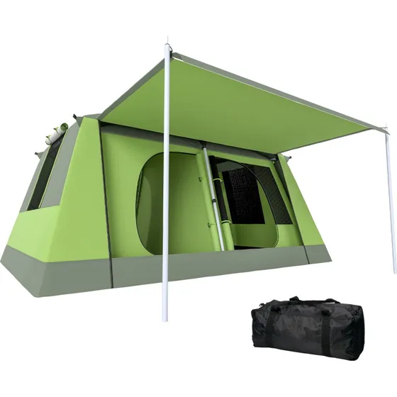 Outsunny Tenda Tunnel 4-8 Persone 3000mm Verde