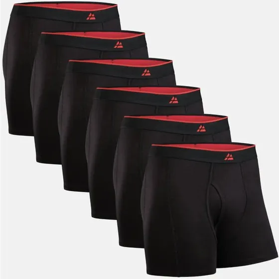 Bamboo Boxer con Patta - Nero, Taglia M