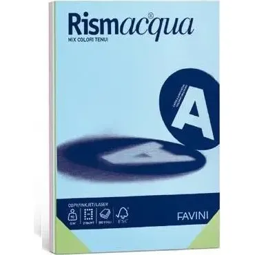 FAVINI Carta Rismacqua A3 200g 125 Fogli Colori Tenui