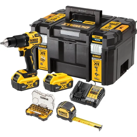 DeWalt DCZ100P2KT-QW Trapano 18V XR con 2 Batterie 5Ah