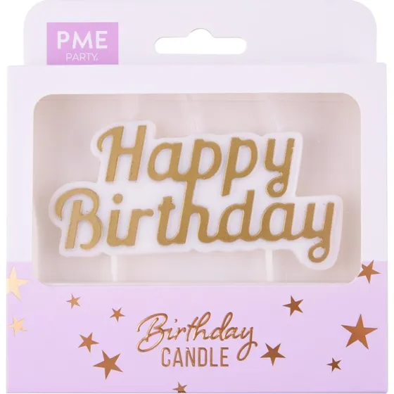 PME Candela Happy Birthday Oro 10x5 cm