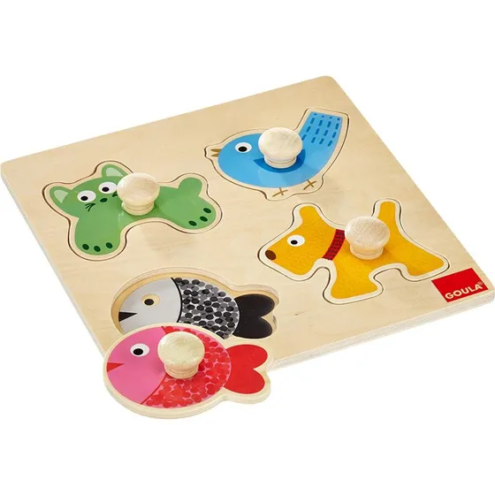 Goula Puzzle Legno Animali Domestici 4 Pezzi