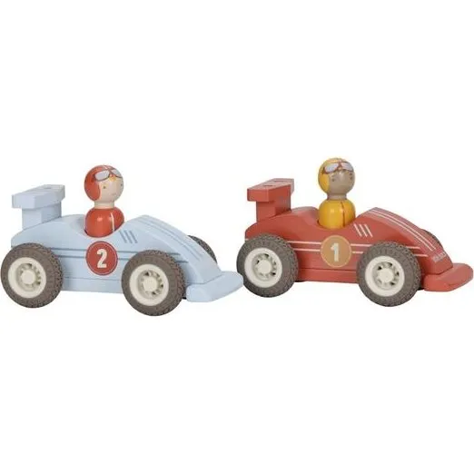 Little Dutch Set Macchinine da Corsa in Legno FSC – 3 Bolidi con Personaggi