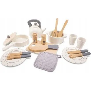 New Classic Toys Set da Pranzo in Legno 20 Pezzi