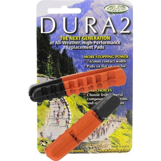 Kool Stop Dura 2 Pastiglie Freno Shimano Doppio Nero/Rosso (2)
