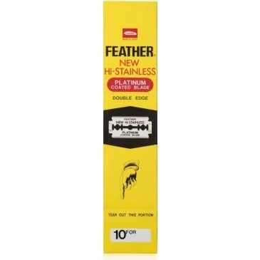 Feather Hi-Stainless Lamette in Acciaio Inossidabile, 10 Pezzi, Giallo