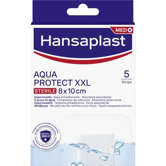 Hansaplast Med+ Aqua Protect XXL 8x10 cm Sterile Waterproof 5 pezzi