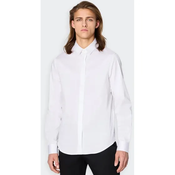 Armani Exchange Camicia Uomo Bianca Slim Fit Manica Lunga