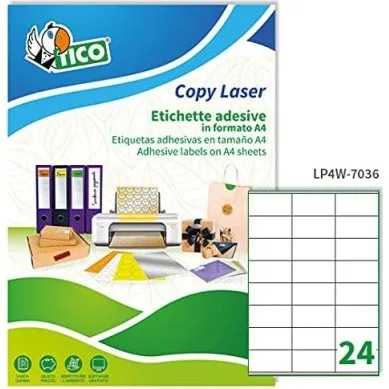 Tico LP4W-7036 Etichette Adesive 70x36 mm Bianche