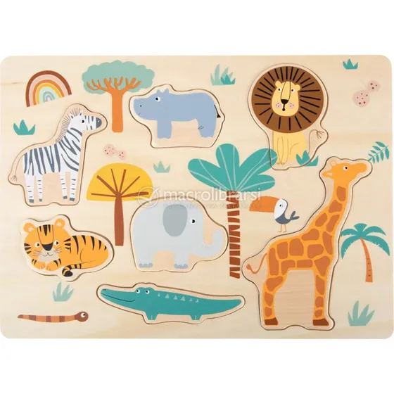 Small Foot Puzzle in Legno Safari 7 Pezzi