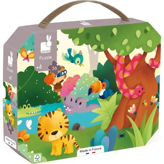 Janod Puzzle Animali Selvatici 36 pz in Valigetta