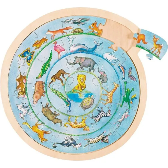 GOKI Puzzle Rotondo Animali 27 Pezzi