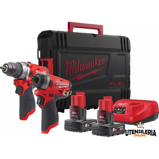 Milwaukee M12 FPP2A-602X Kit Trapano a Percussione + Avvitatore