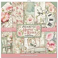 Stamperia House of Roses - Blocco 10 Fogli 30,5x30,5 cm