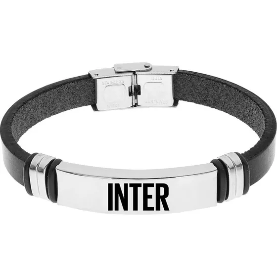 FC Internazionale Bracciale Uomo Pelle Nero B-IB009ULN