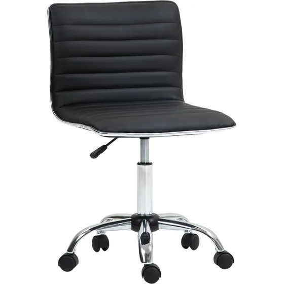 HOMCOM Sedia Ufficio Ergonomica in Pelle PU, Nero, Altezza Regolabile