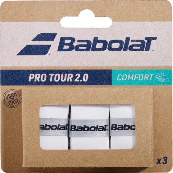 Babolat Pro Tour Comfort 2.0 Overgrip Bianco x3